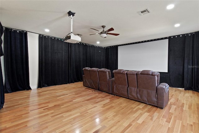 1254 Shelter Rock Rd, Orlando, FL 32835 - cinema featuring ceiling fan, light wood finished floors, and recessed lighting
