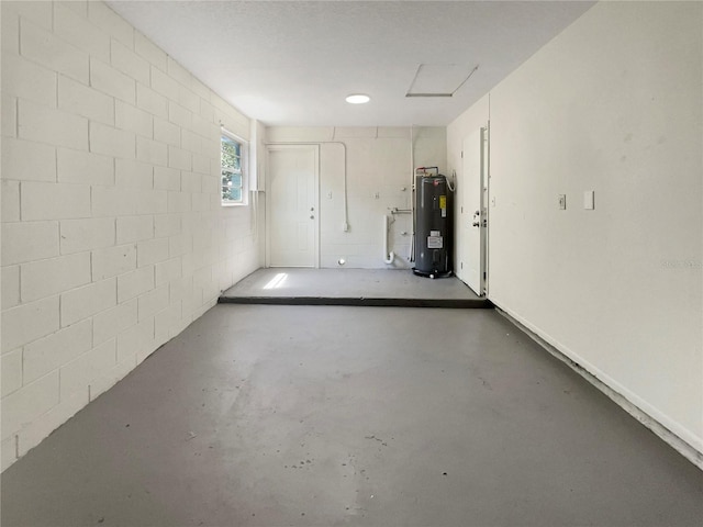 garage with water heater