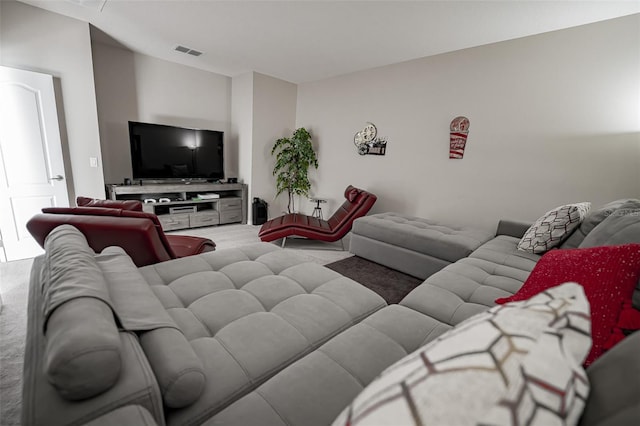 living room with carpet floors