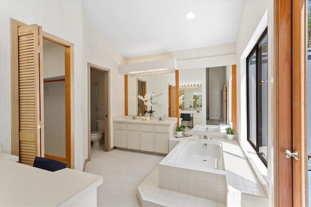 2652 Bent Hickory Cir, Longwood, FL 32779 - full bathroom with a closet, toilet, a bath, vanity, and plenty of natural light