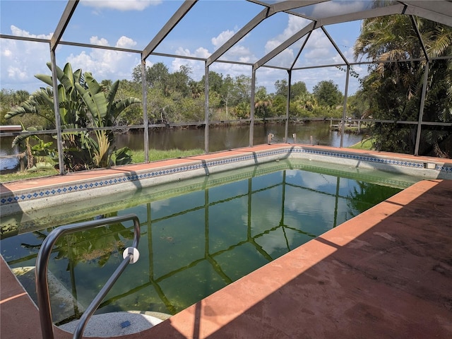 155 Summerset Dr, Punta Gorda, FL 33982 - outdoor pool with a water view, view of scattered trees, and a lanai