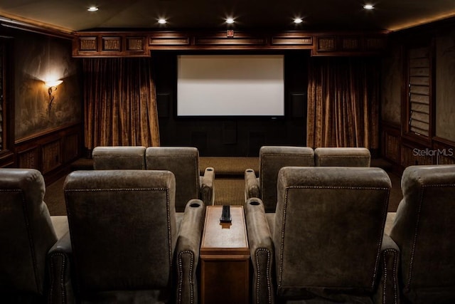 9724 Chestnut Ridge Dr, Windermere, FL 34786 - home theater room featuring a decorative wall and wooden walls