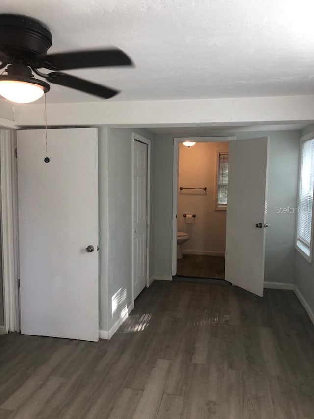 647 Madison Ave, Daytona Beach, FL 32114 - empty room featuring wood finished floors, baseboards, and a ceiling fan