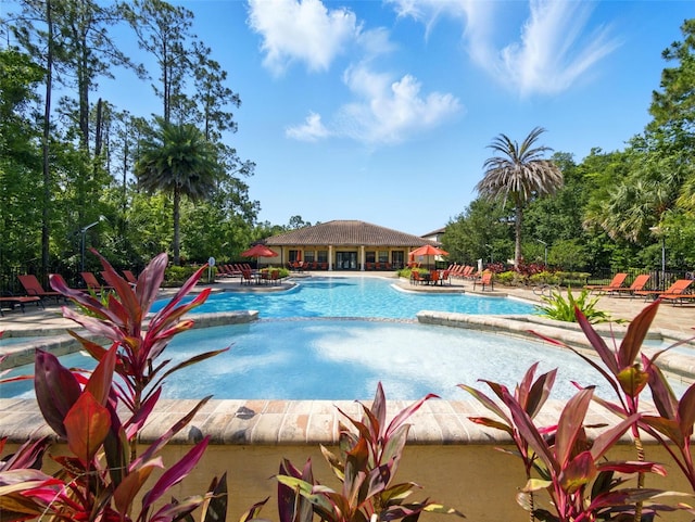 8215 Roseville Blvd, Davenport, FL 33896 - view of pool with a patio and a pool with connected hot tub