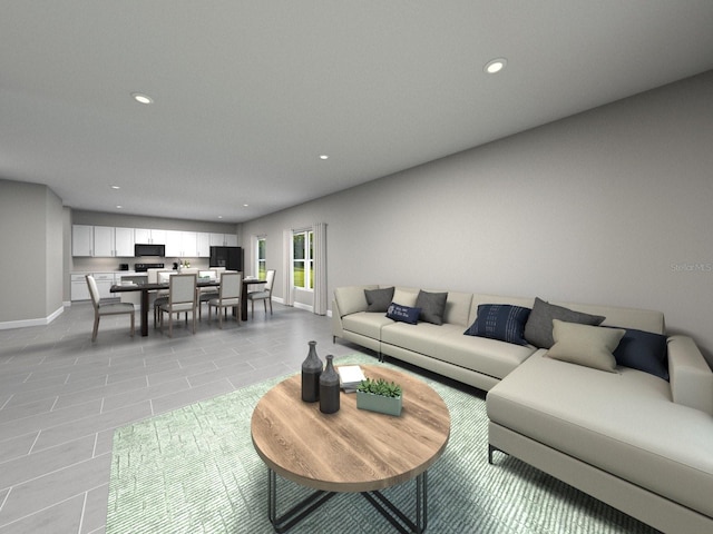 16538 Silver Brook Way, Winter Garden, FL 34787 - living area with baseboards, recessed lighting, and light tile patterned flooring