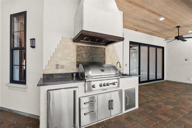 1741 Palmer Ave, Winter Park, FL 32789 - view of patio / terrace with ceiling fan and a sink