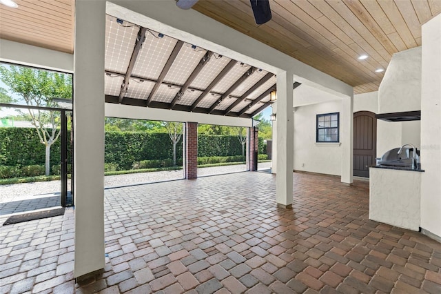 1741 Palmer Ave, Winter Park, FL 32789 - view of patio featuring a ceiling fan and an outdoor kitchen
