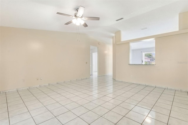 896 Satin Leaf Cir, Ocoee, FL 34761 - empty room featuring ceiling fan and vaulted ceiling