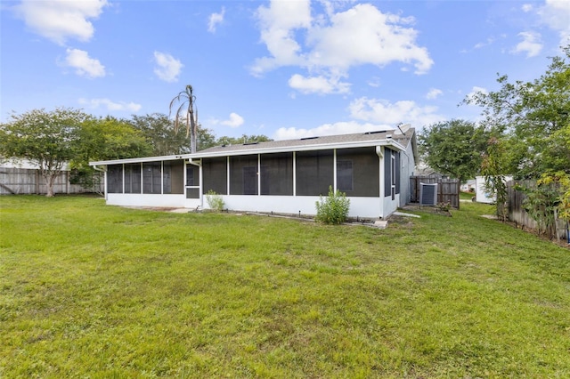 896 Satin Leaf Cir, Ocoee, FL 34761 - rear view of house with a sunroom and cooling unit