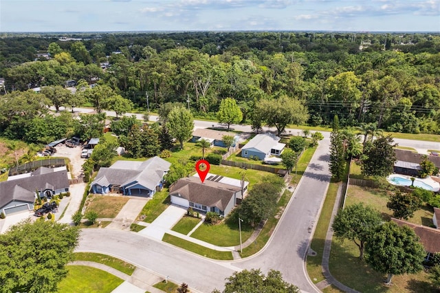 896 Satin Leaf Cir, Ocoee, FL 34761 - aerial view of residential area featuring a forest