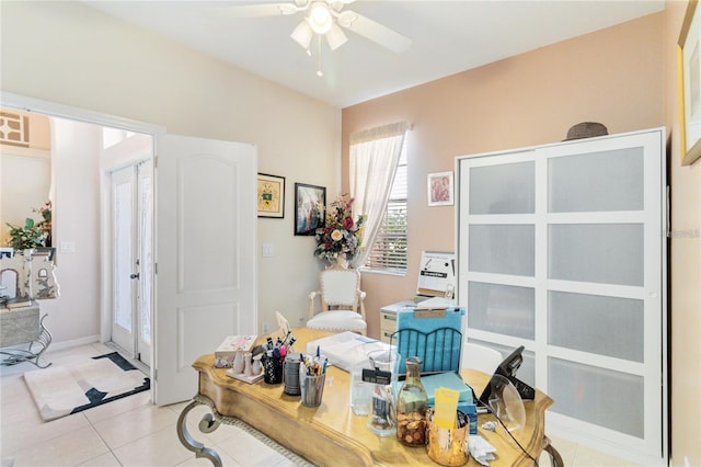 10642 Cloudview Dr, Orlando, FL 32825 - office space with a ceiling fan and light tile patterned flooring