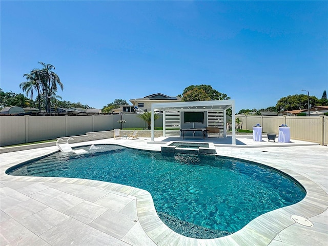 601 Green Briar Blvd, Altamonte Springs, FL 32714 - view of pool featuring a fenced backyard, a patio area, and a pool with connected hot tub