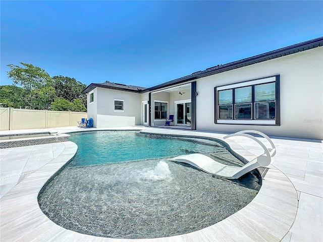 601 Green Briar Blvd, Altamonte Springs, FL 32714 - view of swimming pool with a fenced backyard, a patio, and a ceiling fan