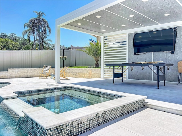 601 Green Briar Blvd, Altamonte Springs, FL 32714 - view of pool with a patio, a fenced backyard, and an in-ground hot tub