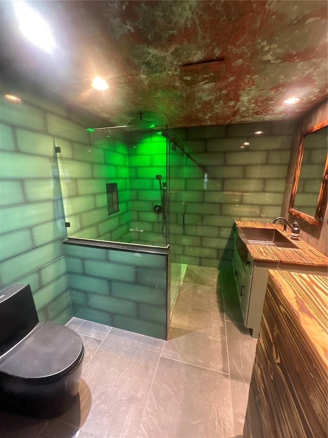 37951 Washington Loop Rd, Punta Gorda, FL 33982 - full bathroom featuring vanity, walk in shower, toilet, and tile patterned floors