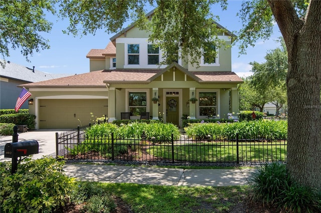 402 S Lake Victoria Cir, Deland, FL 32724 - view of front facade featuring stucco siding, driveway, a garage, and roof with shingles