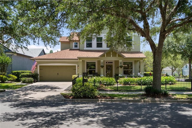 402 S Lake Victoria Cir, Deland, FL 32724 - view of front facade with an attached garage, driveway, stucco siding, and a shingled roof