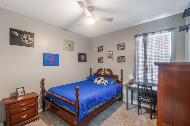 2619 Breezy Meadow Rd, Apopka, FL 32712 - bedroom with carpet, baseboards, and a ceiling fan