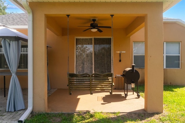 2619 Breezy Meadow Rd, Apopka, FL 32712 - view of patio / terrace with ceiling fan and a grill
