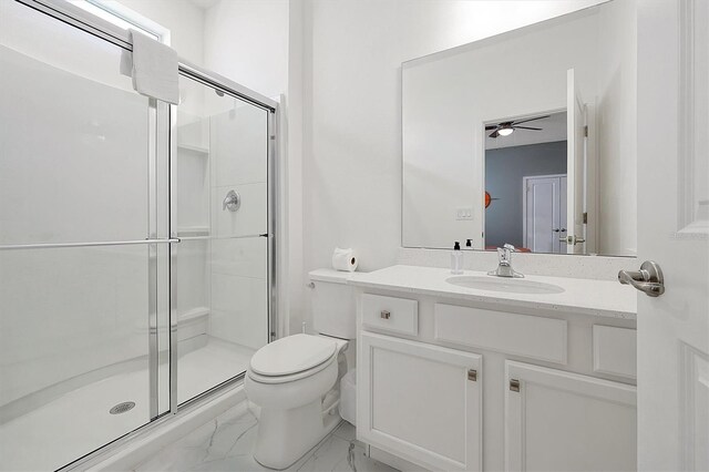 3860 Sonoma Blvd, Kissimmee, FL 34741 - full bathroom with toilet, marble finish flooring, a shower stall, and vanity