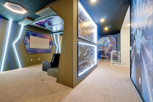 3860 Sonoma Blvd, Kissimmee, FL 34741 - carpeted cinema room with a textured ceiling and recessed lighting