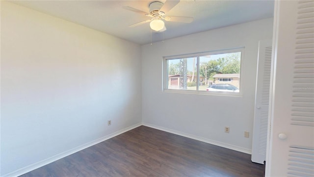 1119 Edith Dr, Daytona Beach, FL 32117 - unfurnished bedroom with dark wood finished floors and ceiling fan