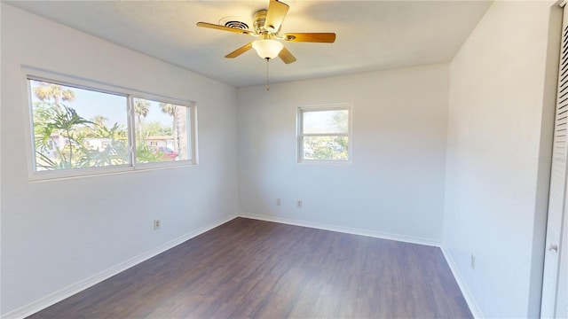 1119 Edith Dr, Daytona Beach, FL 32117 - empty room featuring dark wood-style floors and a ceiling fan