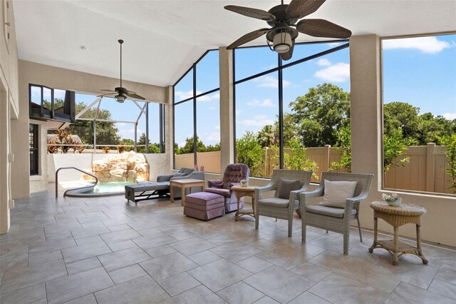 4571 Abaco Dr, Tavares, FL 32778 - sunroom with expansive windows and high vaulted ceiling