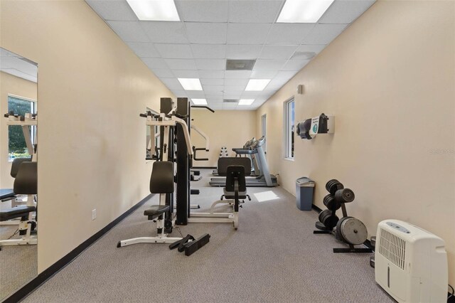 4571 Abaco Dr, Tavares, FL 32778 - workout area with a paneled ceiling