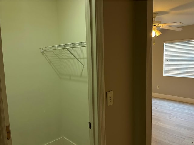 155 N Pearl Lake Cswy Unit 104, Altamonte Springs, FL 32714 - spacious closet featuring a ceiling fan and light wood-style floors