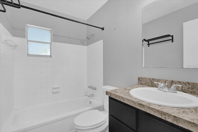 2357 E Dana Dr, Deltona, FL 32738 - full bathroom with toilet, vanity, and shower / bath combination