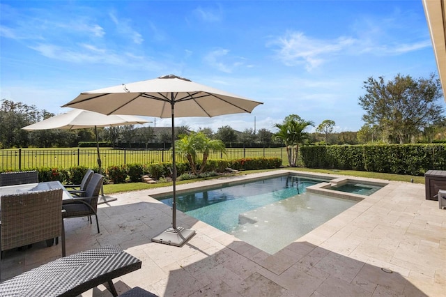 8312 Prestbury Dr, Orlando, FL 32832 - view of swimming pool with a patio, a fenced backyard, and a pool with connected hot tub