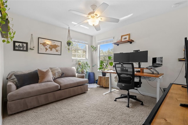 2762 Pepper Ln, Orlando, FL 32812 - office space with carpet, a ceiling fan, and baseboards