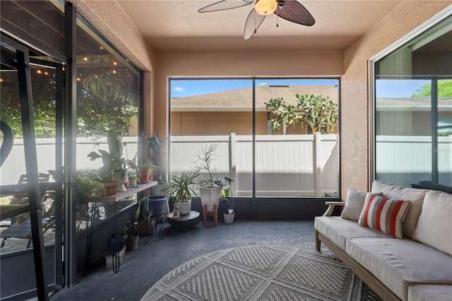 2762 Pepper Ln, Orlando, FL 32812 - sunroom with ceiling fan and an outdoor living space