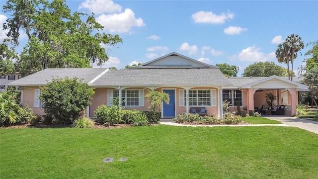 936 N Baker St, Mount Dora, FL 32757 - single story home featuring a front yard, roof with shingles, and stucco siding