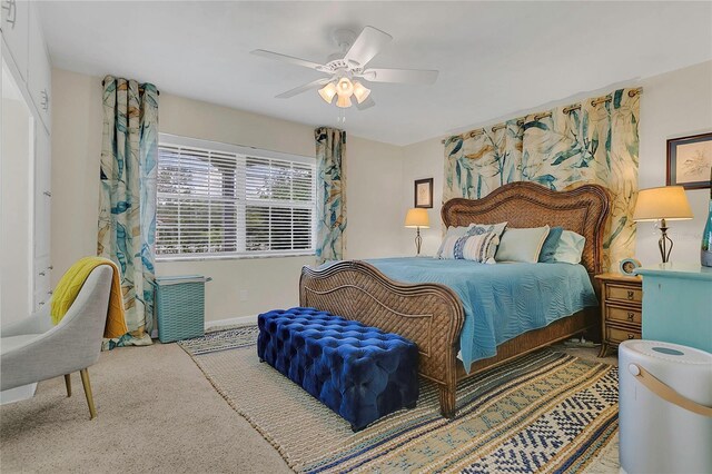936 N Baker St, Mount Dora, FL 32757 - bedroom featuring carpet floors, baseboards, and ceiling fan