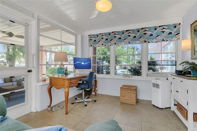 936 N Baker St, Mount Dora, FL 32757 - office with plenty of natural light, light tile patterned floors, and a ceiling fan