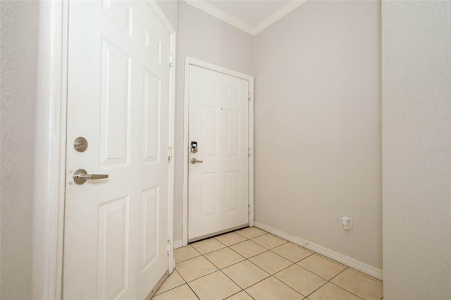 2493 Lancien Ct Unit 5, Orlando, FL 32826 - doorway to outside with ornamental molding and light tile patterned floors