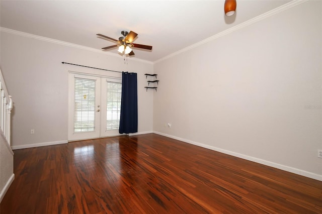 2493 Lancien Ct Unit 5, Orlando, FL 32826 - empty room featuring a ceiling fan, crown molding, and wood finished floors