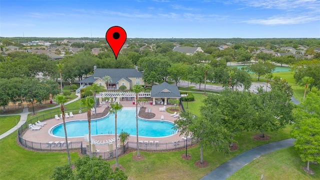 714 Home Grove Dr, Winter Garden, FL 34787 - community pool with a patio, a gazebo, and a pergola