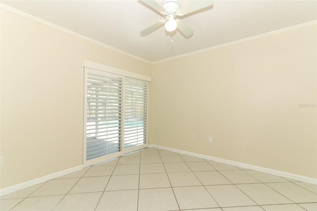 645 Peachwood Dr, Altamonte Springs, FL 32714 - empty room with crown molding, baseboards, and ceiling fan