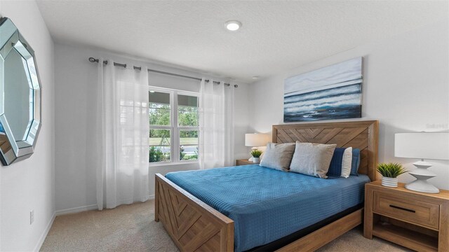 4246 Acoma Dr, Ormond Beach, FL 32174 - bedroom with baseboards and light colored carpet