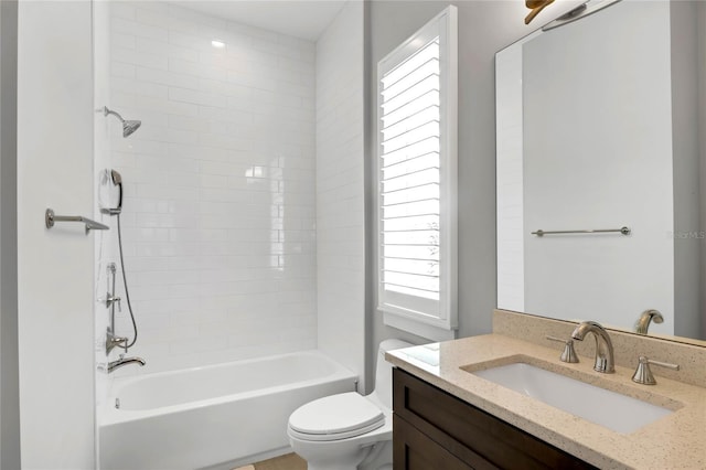 15947 Vetta Dr, Bella Collina, FL 34756 - full bathroom featuring toilet, vanity, and bathtub / shower combination