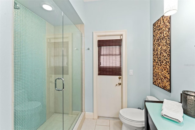 4536 N Landmark Dr, Orlando, FL 32817 - bathroom featuring tile patterned floors, a shower stall, and vanity