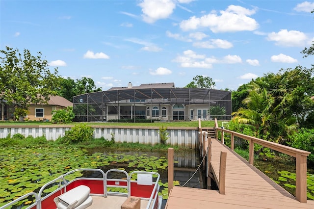 4536 N Landmark Dr, Orlando, FL 32817 - dock featuring a water view and a lanai