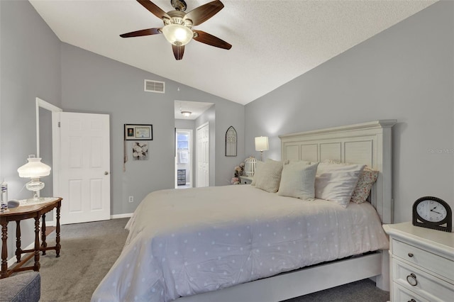 722 Ridgewood Way, Winter Springs, FL 32708 - bedroom with carpet, lofted ceiling, ceiling fan, and baseboards
