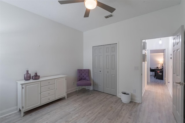 920 Cool Springs Cir, Ocoee, FL 34761 - living area with light wood finished floors, ceiling fan, and baseboards