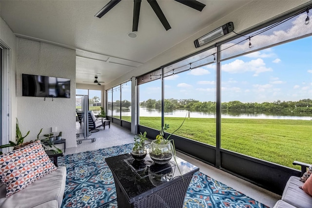 15208 Lake Claire Overlook Dr, Winter Garden, FL 34787 - sunroom with ceiling fan