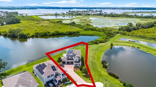 15208 Lake Claire Overlook Dr, Winter Garden, FL 34787 - view of property location featuring a nearby body of water and property parcel outlined