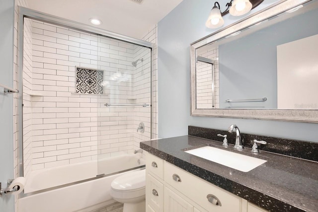 2320 Wekiva Ridge Rd, Apopka, FL 32712 - bathroom featuring vanity, toilet, bath / shower combo with glass door, and recessed lighting